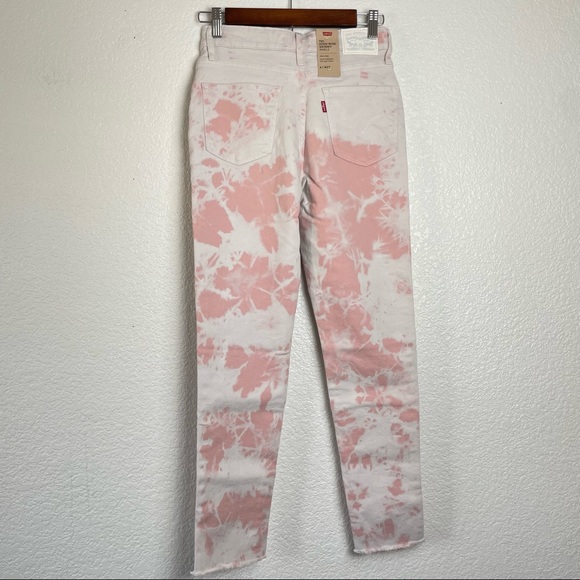 NWT Levi’s 721 High Rise Skinny Ankle Pink Tie Dye Jeans Size 27 - Picture 3 of 14